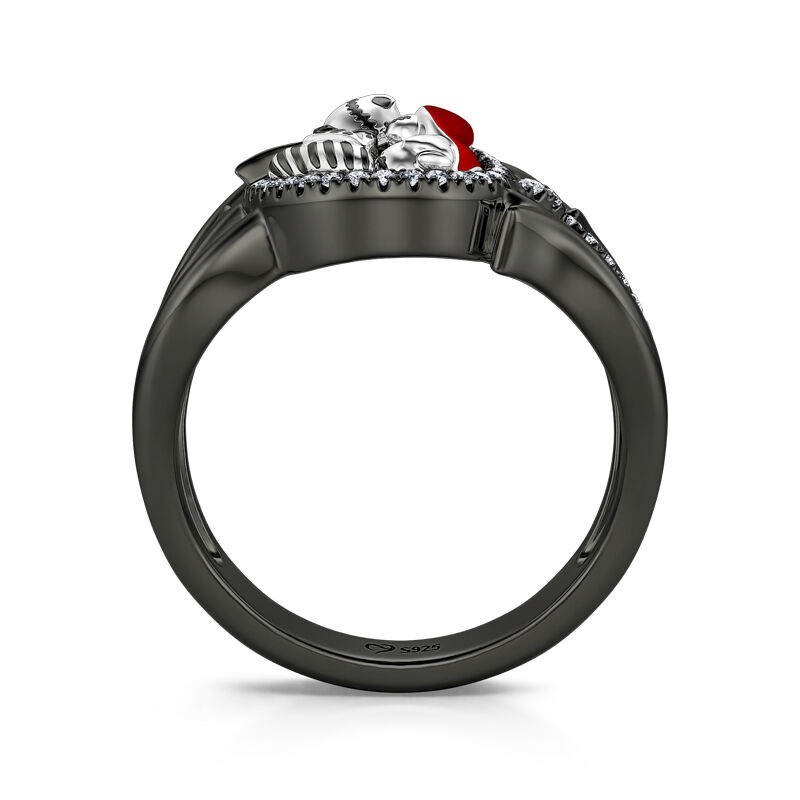 Jeulia "Everlasting Love" Skull Couple Sterling Silver Ring