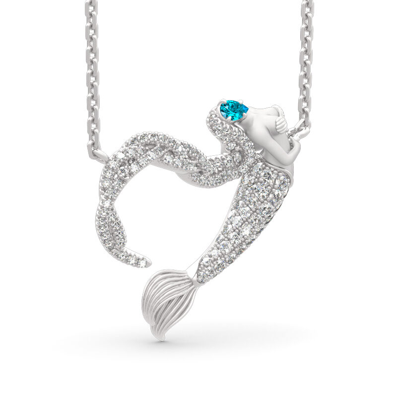 Jeulia "Licht des Ozeans" Sterling Silber Meerjungfrau Halskette