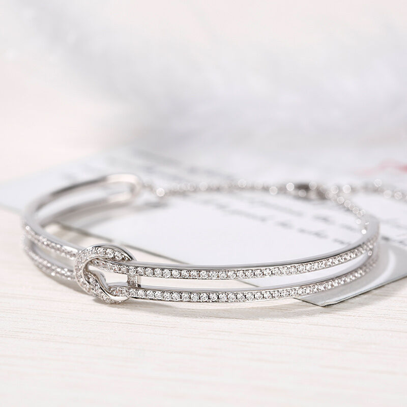 Jeulia Knot Design Armband i Sterling Silver