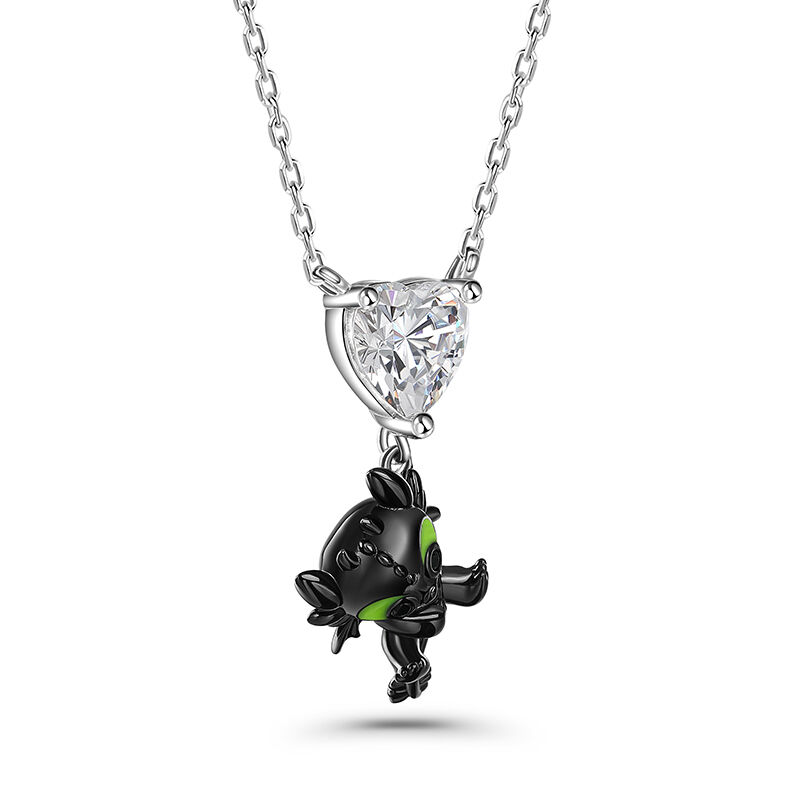 Jeulia "Fantastic Balloons" Dragon Heart Cut Sterling Silver Necklace with Birthstone