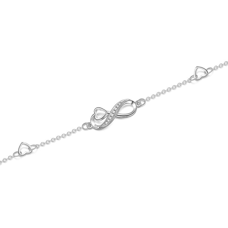 Jeulia Women's Infinity Matched Heart Bracelet Adjustable