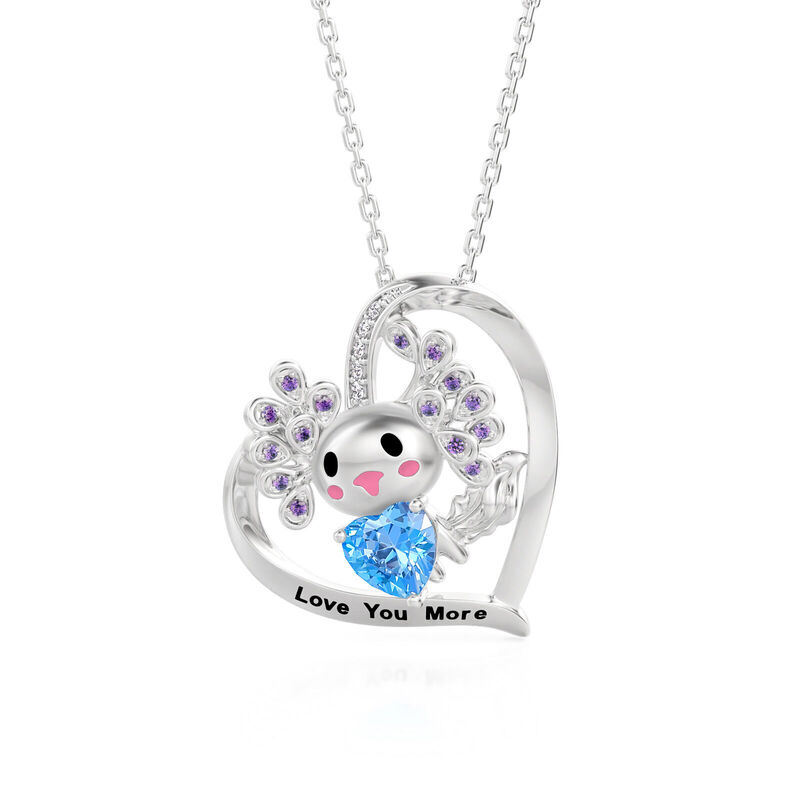 Jeulia Hug Me Specialbeställd Axolotl Halsband med Födelsesten