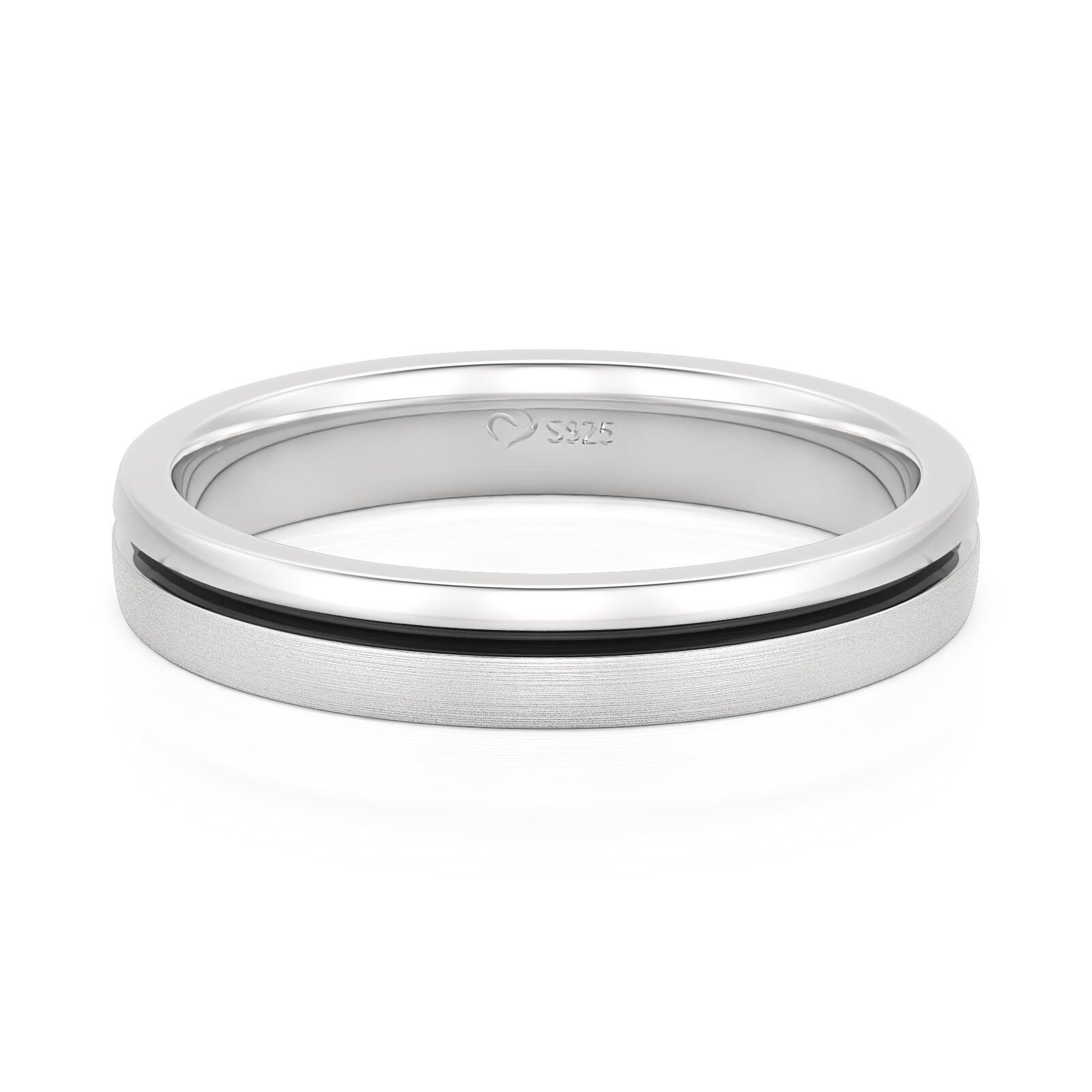 Jeulia Two Tone Brushed and Polished Finish Men's Wedding Band