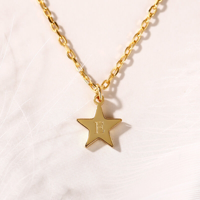 Jeulia Custom Star Initial Necklace in Sterling Silver