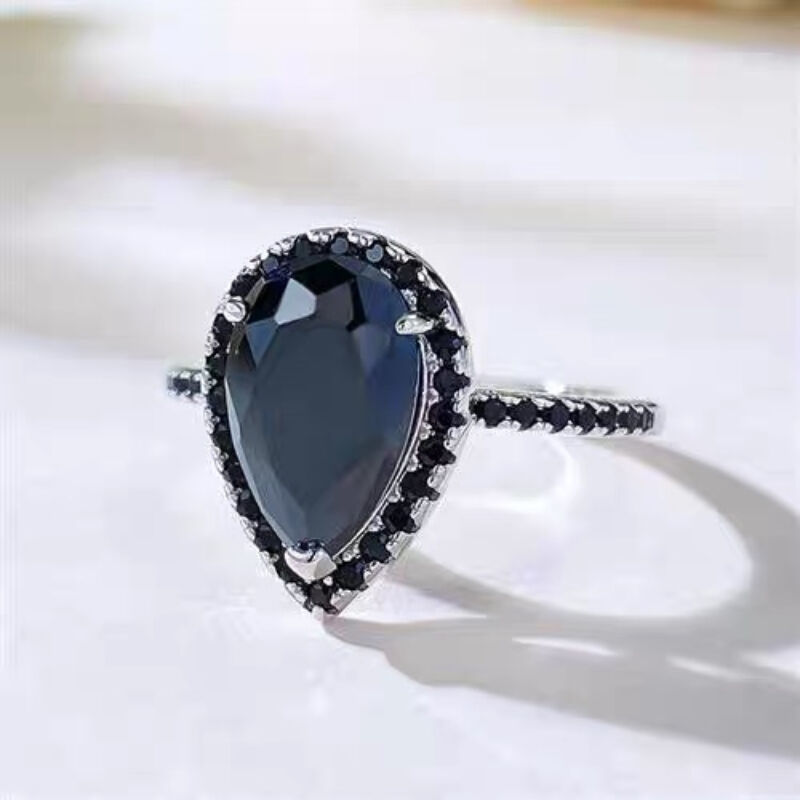 Jeulia Water Drop Design Sterling Silver Ring