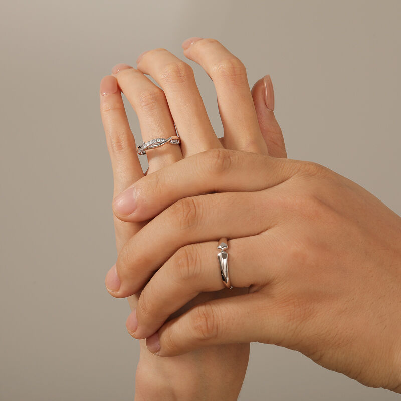 Jeulia Juego Clásico de Anillos de Pareja en Plata Esterlina