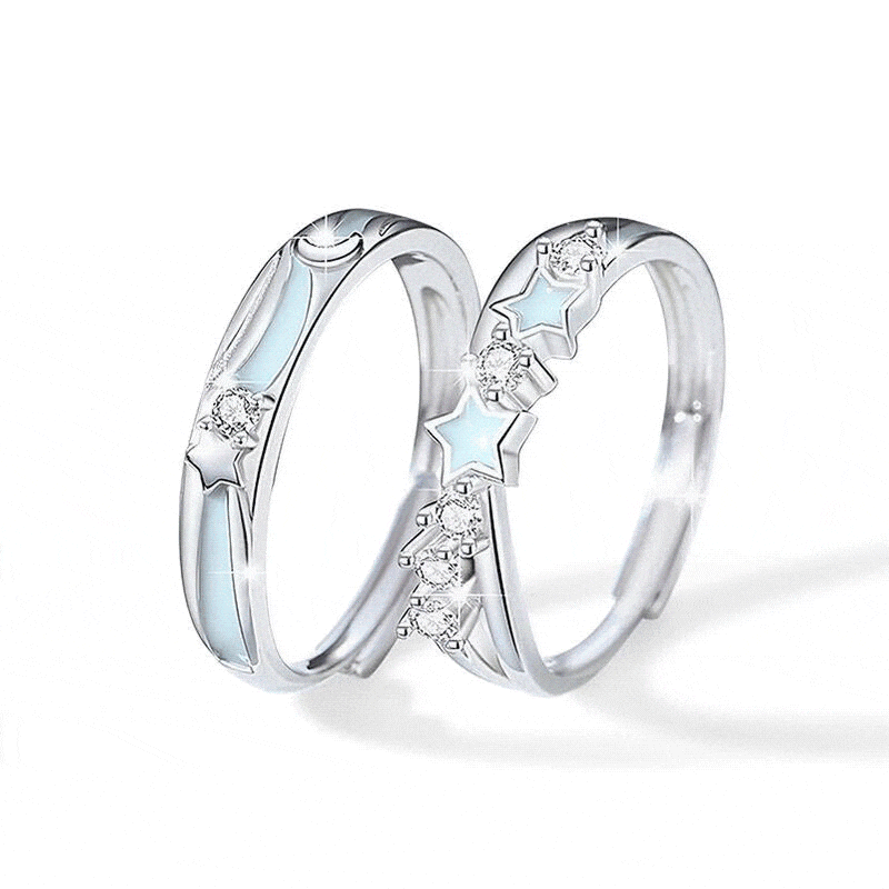 Jeulia Star Light Romantic Couple Engagement Ring