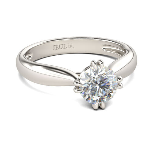 Jeulia Classic Round Cut Sterling Silver Ring