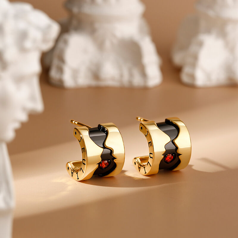 جوليا مجموعة مجوهرات "وجها لوجه" تصميم الزوجين من الفضة الاسترليني