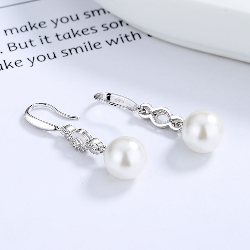 Jeulia Intertwined Design Pearl Sterling Silver Drop Earrings