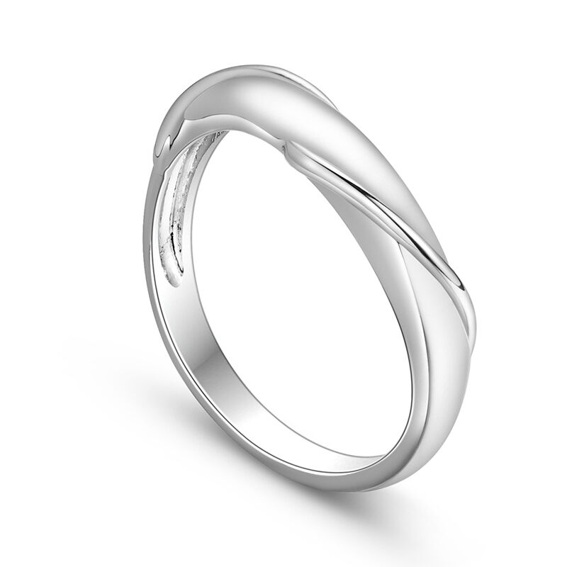 Jeulia Irregular Twist Men's Wedding Band Sterling Silver