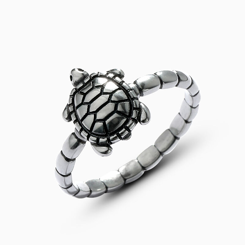 Jeulia "Whimsical Turtle" Sterling Silver Ring