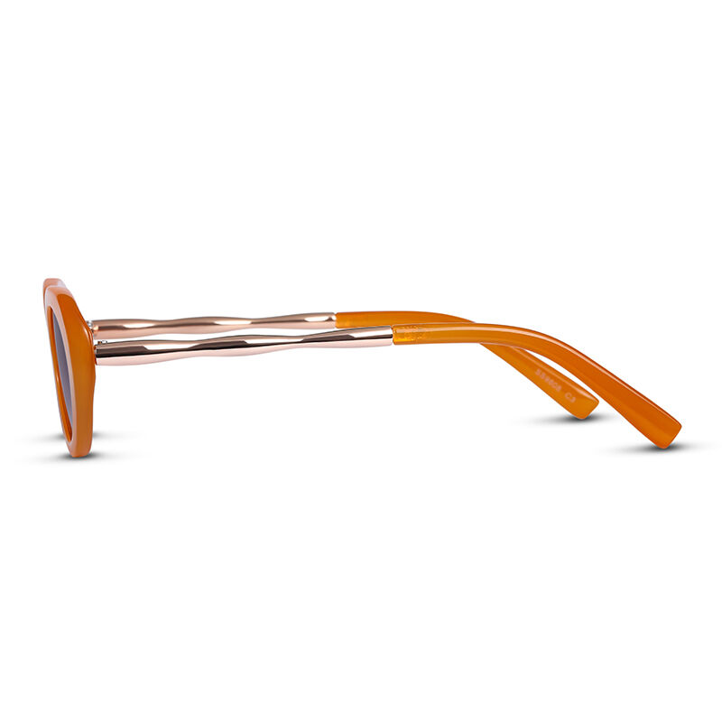 Jeulia Owalne okulary przeciwsłoneczne damskie pomarańczowo-szare z gradientem