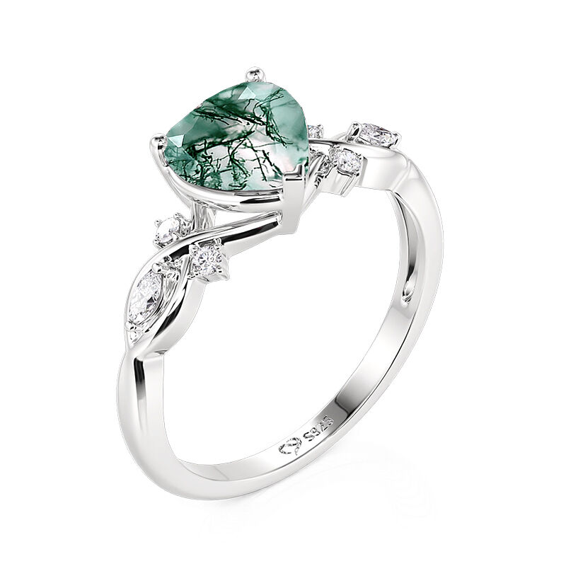 Jeulia Bague de Fiançailles Cœur Infini en Agate Mousse
