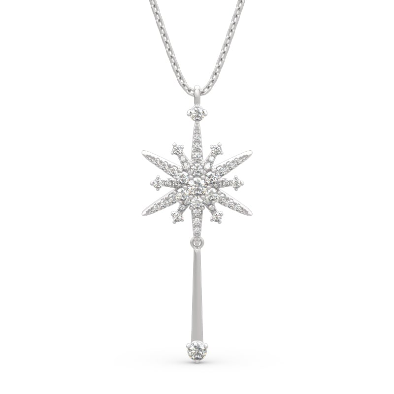 Jeulia "Fairy Magic" North Star Sterling Silver Necklace