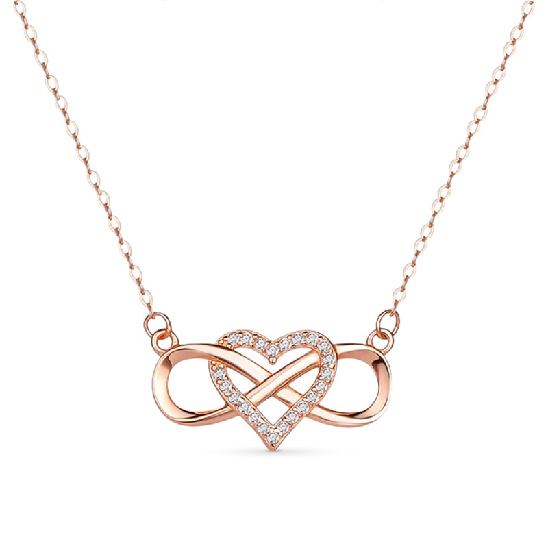 Jeulia "You Complete Me" Infinity Love Heart Sterling Silver Necklace