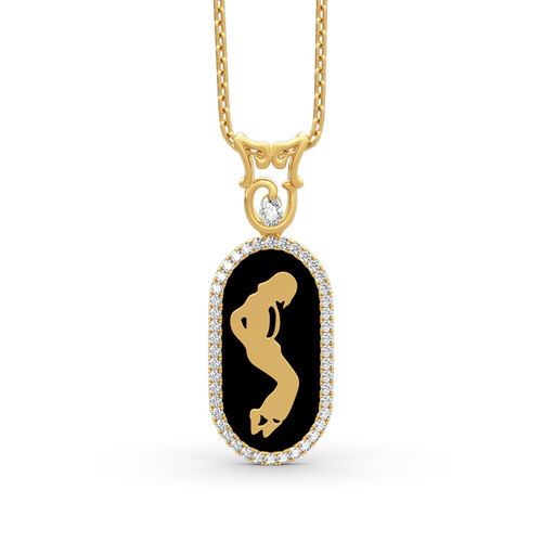 Jeulia "The King of Pop Music" Commemorative Sterling Silver Necklace