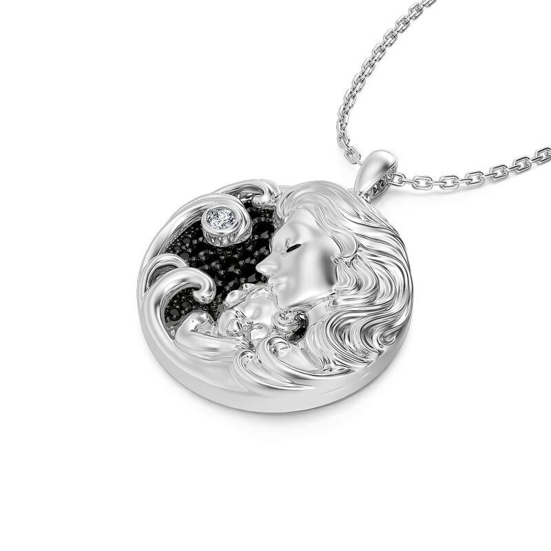 Jeulia "Sweet Dream" Mom and Baby Sterling Silver Necklace