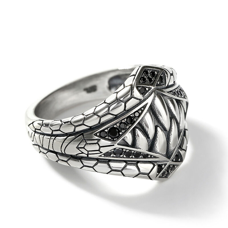 Jeulia Sharp-toothed Symbiote Superhero Inspired Sterling Silver Men's Band