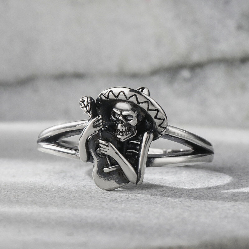 Jeulia "Tag der Toten" Totenkopf Sterling Silber Ring