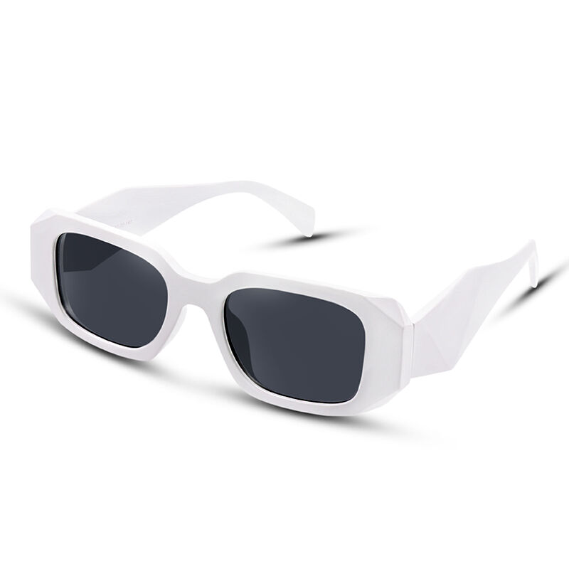 Jeulia Gafas de sol unisex de color negra con montura blanca cuadrada