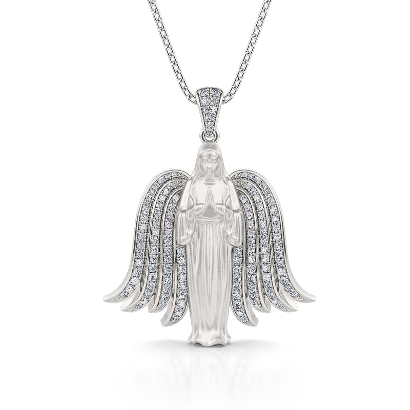 Jeulia "Blessed Mother" Virgin Mary Sterling Silver Necklace