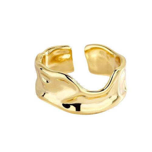 Jeulia Irregular Design Sterling Silver Adjustable Open Ring