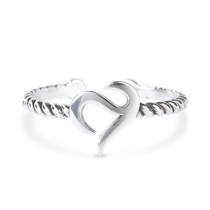 Jeulia Logo Shape Commemorative Women's Sterling Silver Open Ring