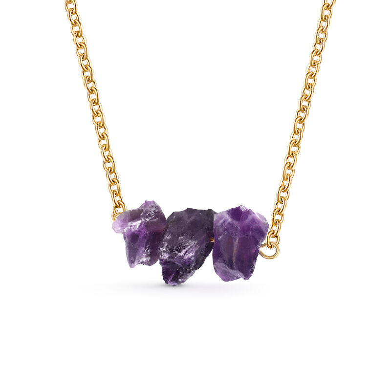 Jeulia "Stress Relief" Natural Amethyst Necklace