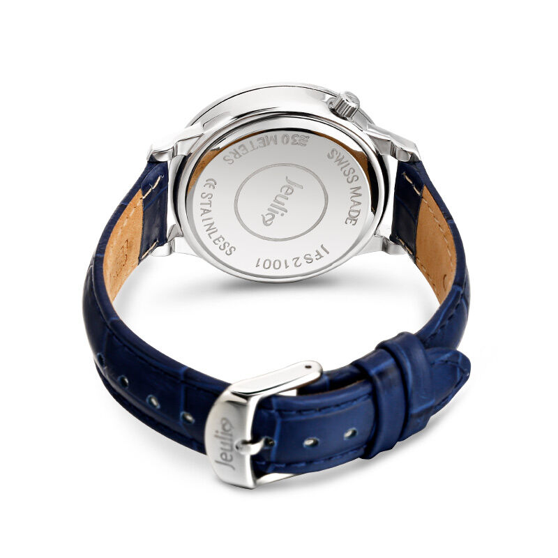 Jeulia "Starry Quiet" The Starry Night Inspired Quartz Blue Leather Women's Watch