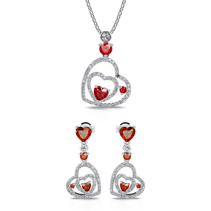 جوليا مجموعة مجوهرات قلبين "أحمل قلبك" من الفضة الإسترليني