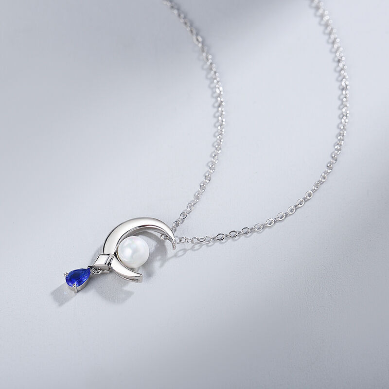 Jeulia Moon&Pearl Sterling Silver Necklace