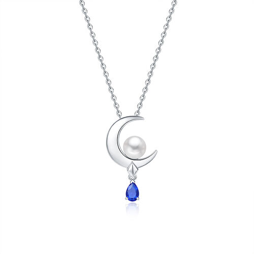 Jeulia Moon&Pearl Sterling Silver Necklace