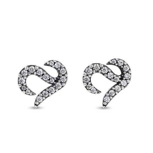 Jeulia Logo Shape Commemorative Sterling Silver Stud Earrings Jeulia