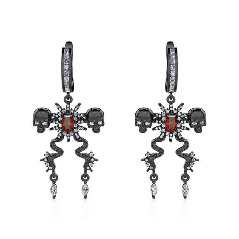 Jeulia "Death Stare" Two Skull Design Sterling Silver Earrings
