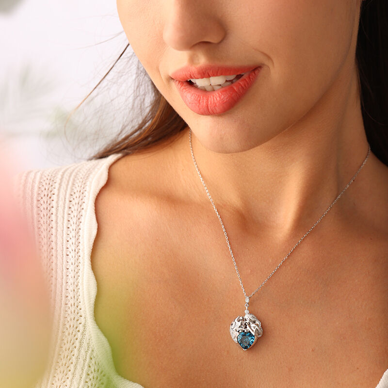 Jeulia Collana con Pendente Sirena in Argento Sterling