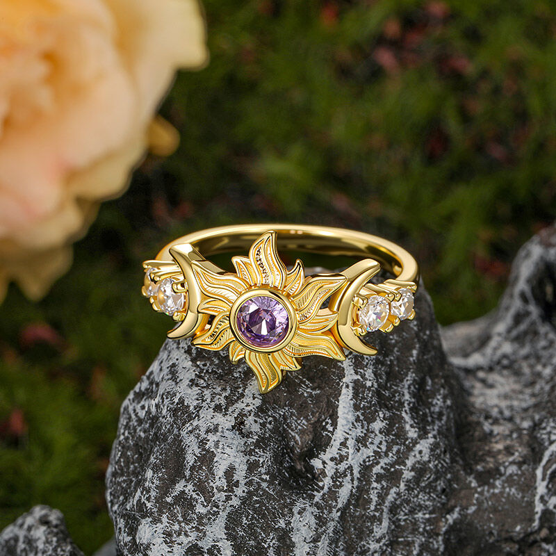Jeulia Bague Mode Or Soleil et Lune