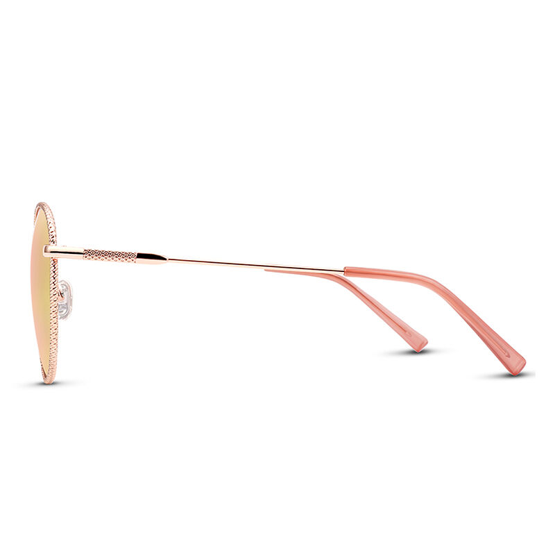 Jeulia "Flashlight" Okrągłe różowe lustrzane damskie okulary przeciwsłoneczne