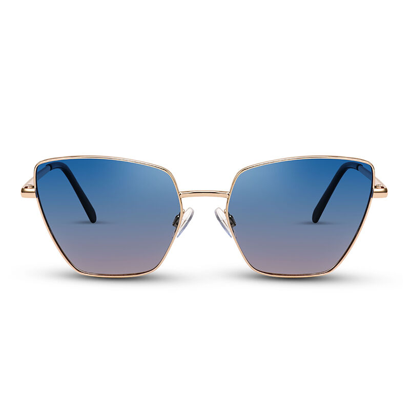 Jeulia "Flutter"  Damskie spolaryzowane okulary przeciwsłoneczne kocie oko niebiesko-fioletowe gradientowe