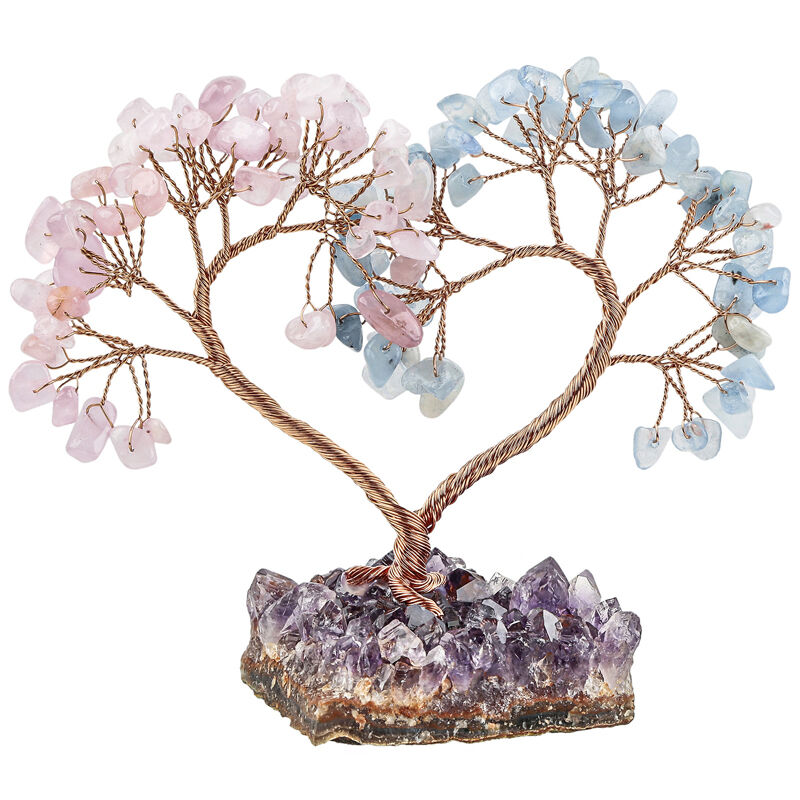 Jeulia "Tranquility & Compassion" Heart-Shaped Natural Crystal Feng Shui Tree