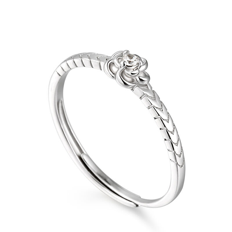 جوليا خاتم "حب واحد" من الفضة الإسترليني قابل للتعديل للنساء