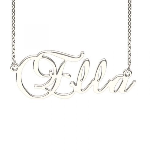 Jeulia Silver Brockscript Style Name Necklace Jeulia NZ