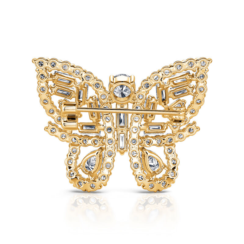Jeulia "Flatterhafte Eleganz" Schmetterling Design Sterling Silber Brosche