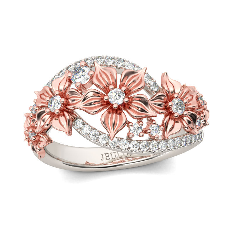 Jeulia Floral Sterling Silver Women's Band