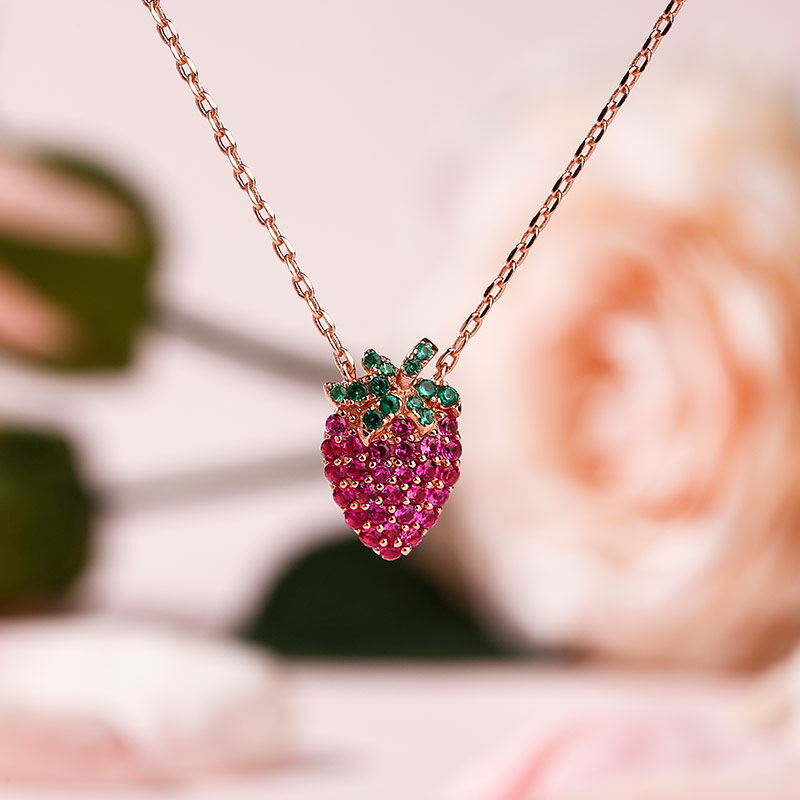 Jeulia "Summer Fruit" - smyckeset i sterlingsilver med jordgubbsdesign