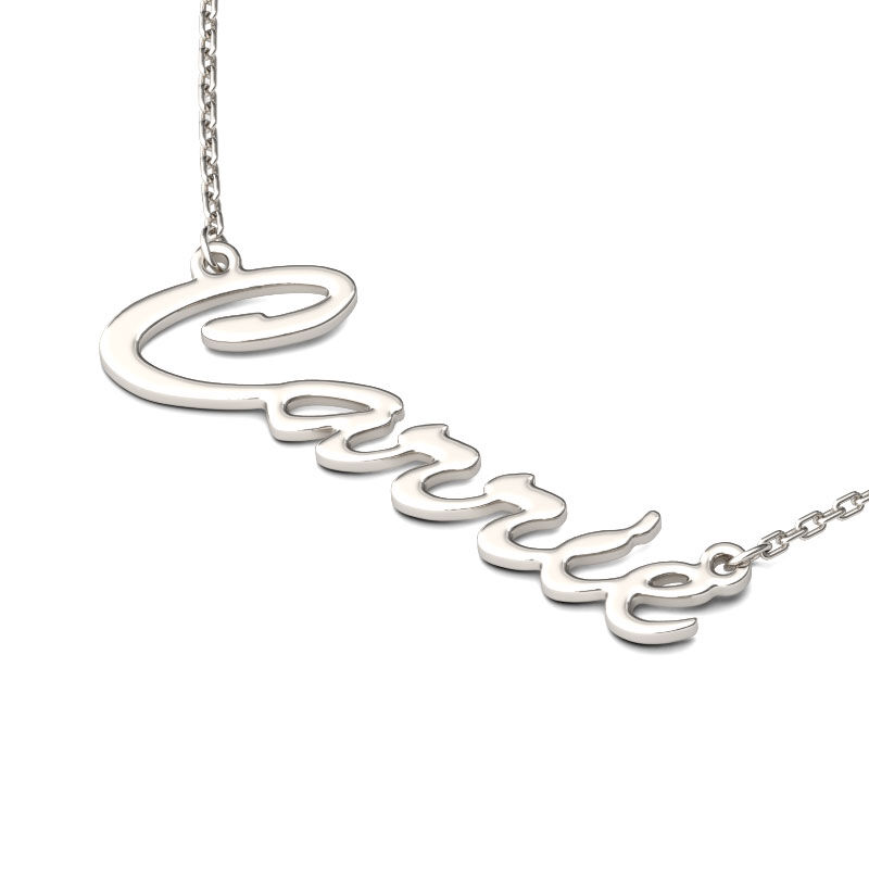 Jeulia Carrie Style Sterling Silver Name Necklace