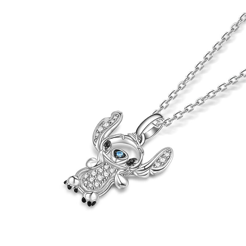 Jeulia "Too Cute Black Eyes" Little Monster Necklace Sterling Silver