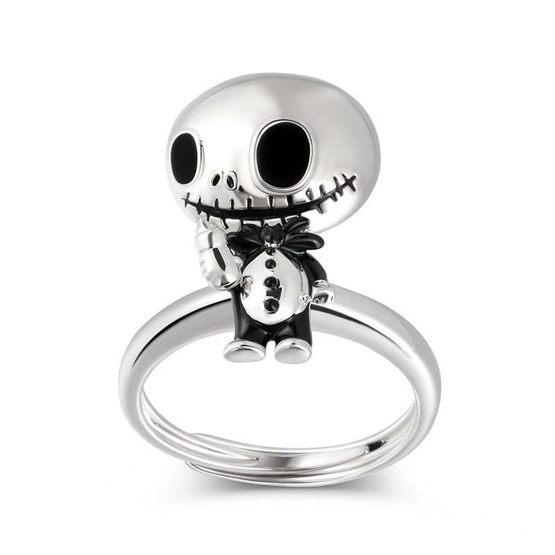 Jeulia "Pumpkin King" Enamel Adjustable Sterling Silver Ring