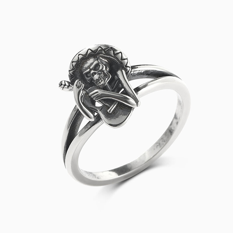 Jeulia "Tag der Toten" Totenkopf Sterling Silber Ring