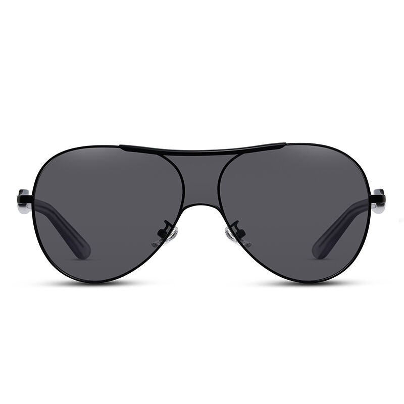 Jeulia "Chic Shield" Pilot Grey Oversize Unisex Sunglasses